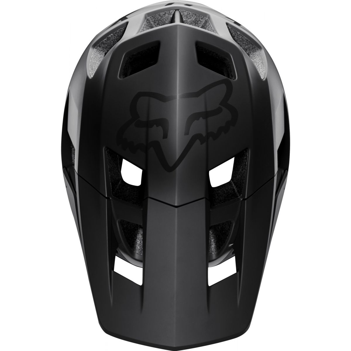 Casco Enduro Fox Dropframe | vista superior | negro | mtb | ebike | eléctrica | the bike village