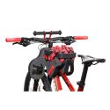 Asiento delantero FlixFlox para llevar niño en bicicleta fabricado en PE. En color rojo